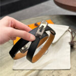 HM KELLY BELT 18 IN BLACK EPSOM SILVER HARDWARE - Image 3