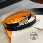 HM KELLY BELT 18 IN BLACK EPSOM SILVER HARDWARE - Image 6