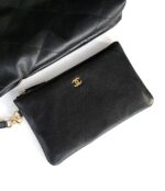 CHANEL BAG 25S 37 CM IN BLACK LAMBSKIN WITH GOLD HARDWARE - Image 16