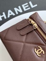CHANEL 25S VANITY BAG 19.5 CM IN BURGUNDY BROWN LAMBSKIN - Image 11