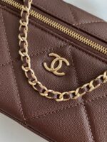 CHANEL 25S VANITY BAG 19.5 CM IN BURGUNDY BROWN LAMBSKIN - Image 14