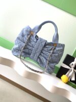 CHANEL 25S MAXI BOW BAG 38 IN BLUE DENIM WITH GOLD HARDWARE - Image 2