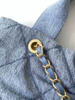 CHANEL 25S MAXI BOW BAG 38 IN BLUE DENIM WITH GOLD HARDWARE - Image 5