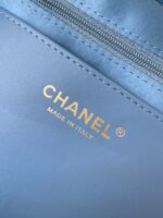 CHANEL 25S MAXI BOW BAG 38 IN BLUE DENIM WITH GOLD HARDWARE - Image 9