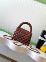 CHANEL 25S MINI KELLY BAG 19 IN BROWN METALLIC LAMBSKIN WITH GOLD HARDWARE - Image 2
