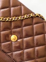 CHANEL 25S MINI KELLY BAG 19 IN BROWN METALLIC LAMBSKIN WITH GOLD HARDWARE - Image 4
