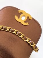 CHANEL 25S MINI KELLY BAG 19 IN BROWN METALLIC LAMBSKIN WITH GOLD HARDWARE - Image 8