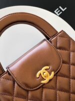 CHANEL 25S MINI KELLY BAG 19 IN BROWN METALLIC LAMBSKIN WITH GOLD HARDWARE - Image 3