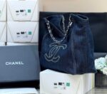 CHANEL 25S VINTEGA DENIM TOTE BAG 48 IN BLUE DENIM SILVER HARDWARE - Image 16