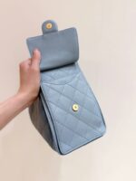 CHANEL 25S HOBO BAG 30 IN LIGHT BLUE CAVIAR WITH GOLD HARDWARE - Image 14