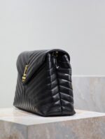 LOULOU LARGE 36 IN BLACK QUILTED CALFSKIN GOLD HARDWARE - Image 11