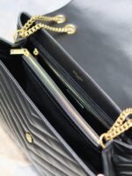 LOULOU LARGE 36 IN BLACK QUILTED CALFSKIN GOLD HARDWARE - Image 13