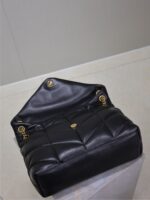 YSL 25S LOULOU PUFFER GM 35 IN BLACK CALFSKIN GOLD HARDWRE - Image 6