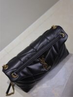 YSL 25S LOULOU PUFFER GM 35 IN BLACK CALFSKIN GOLD HARDWRE - Image 4