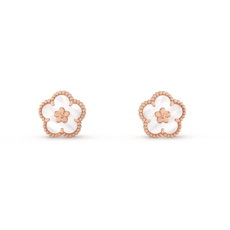 LUCKY PINK GOLD WHITE MOP EARRINGS