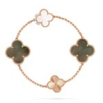 DETACHABLE CLOVER 15(11+4) FLOWER ROSE GOLD NECKLACE SET - Image 3