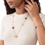 DETACHABLE CLOVER 15(11+4) FLOWER ROSE GOLD NECKLACE SET - Image 6