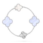 ETACHABLE CLOVER 15(11+4) FLOWER SILVER NECKLACE SET - Image 8