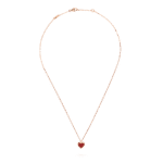 SWEET CLOVER CARNELIAN HEART NECKLACE