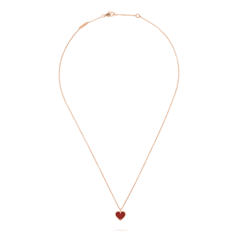 SWEET CLOVER CARNELIAN HEART NECKLACE