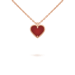 SWEET CLOVER CARNELIAN HEART NECKLACE
