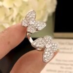 TWIN SILVER BUTTERFLY DIAMOND RING