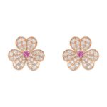 FRIVOLE PINK GOLD FLOWER DIAMOND EARRINGS